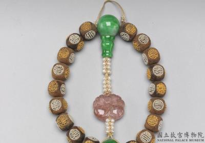 图片[2]-Agarwood bead bracelet with gold-and-pearl “longevity” medallions, Qing dynasty (1644-1911)-China Archive